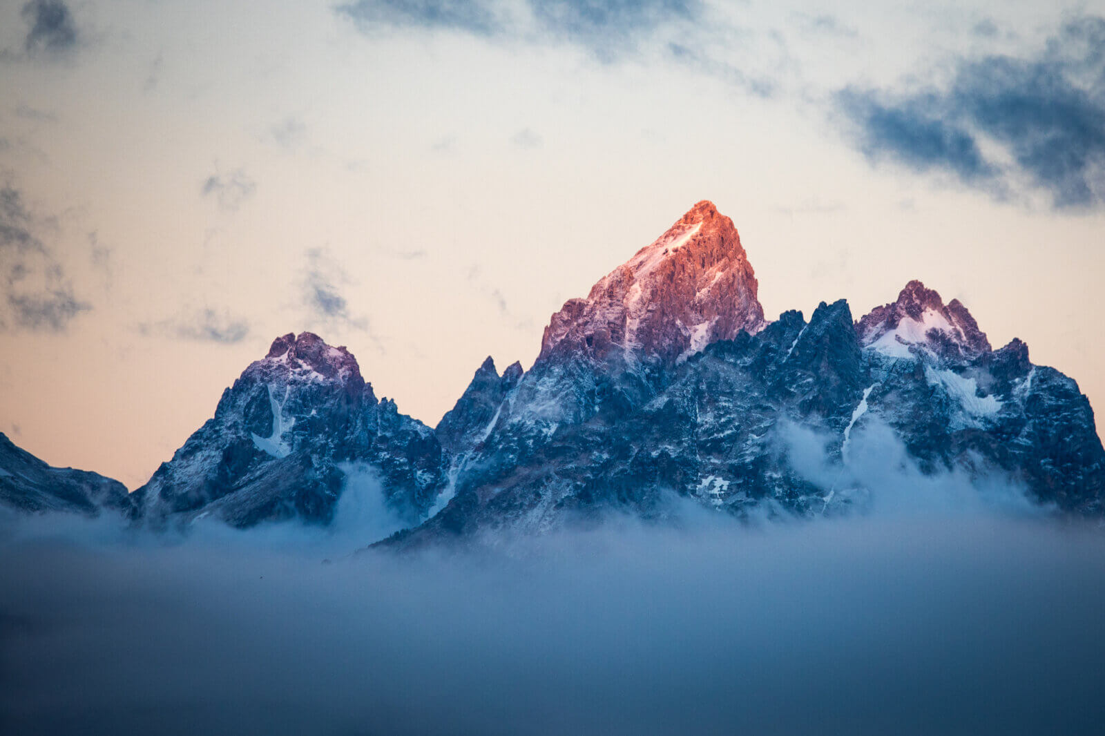Alpenglow on the Tetons.